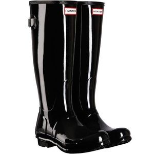 HUNTER Original Back-Adjustable High Gloss Waterproof Wellington Rain Boots